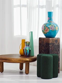 POLSPOTTEN Puf reposapiés en tejido bouclé Clover