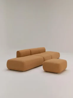 Westwing Collection Puf reposapiés en tejido bouclé Sofia