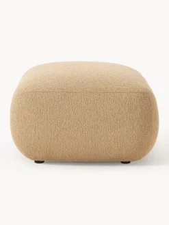 Westwing Collection Puf reposapiés en tejido bouclé Sofia