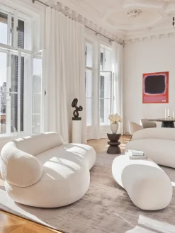 Westwing Collection Puf reposapiés grande de borreguillo Alba