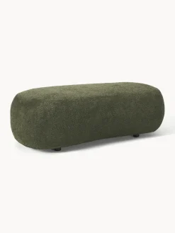 Westwing Collection Puf reposapiés grande de borreguillo bouclé Alba^ Reposapiés|Sofás