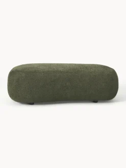 Westwing Collection Puf reposapiés grande de borreguillo bouclé Alba^ Reposapiés|Sofás