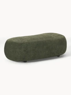 Westwing Collection Puf reposapiés grande de borreguillo bouclé Alba^ Reposapiés|Sofás