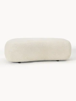 Westwing Collection Puf reposapiés grande de borreguillo bouclé Alba^ Reposapiés|Sofás