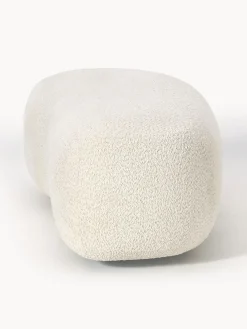 Westwing Collection Puf reposapiés grande de borreguillo bouclé Alba^ Reposapiés|Sofás