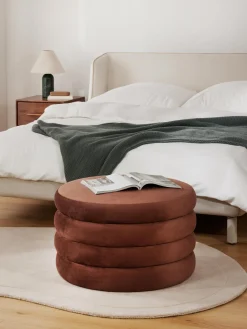 Westwing Collection Puf reposapiés grande de terciopelo con espacio de almacenamiento Alto^ Pufs Y Otomanos