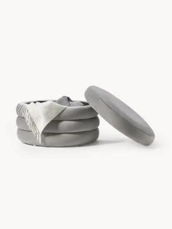 Westwing Collection Puf reposapiés grande de terciopelo con espacio de almacenamiento Alto^ Pufs Y Otomanos