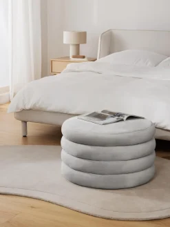 Westwing Collection Puf reposapiés grande de terciopelo con espacio de almacenamiento Alto^ Pufs Y Otomanos