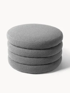 Westwing Collection Puf reposapiés grande en tejido bouclé con espacio de almacenamiento Alto^ Pufs Y Otomanos