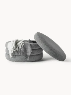 Westwing Collection Puf reposapiés grande en tejido bouclé con espacio de almacenamiento Alto^ Pufs Y Otomanos