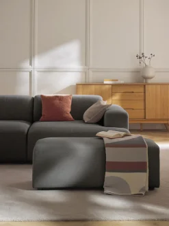 Westwing Collection Puf reposapiés grande Melva, 116 x 42 cm^ Reposapiés|Sofás