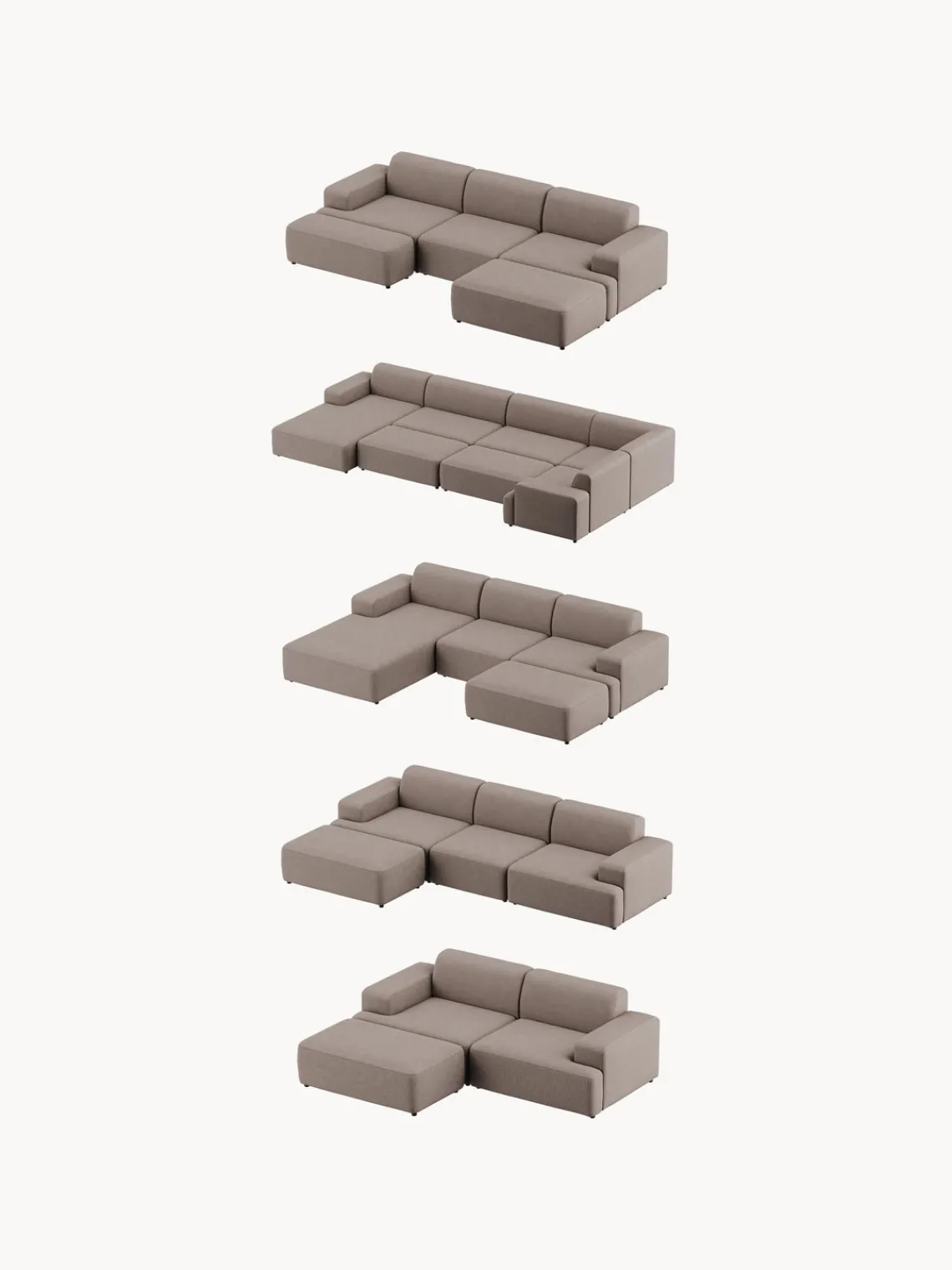 Westwing Collection Puf reposapiés grande Melva, 116 x 72 cm