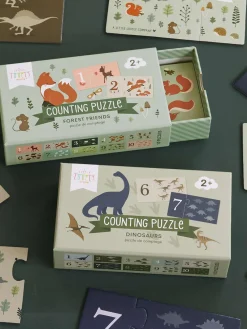 A Little Lovely Company Puzzle de madera para contar Dinosaurs^Niños Juguetes A Partir De 1 Año|Decoración Infantil
