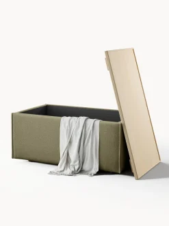 Westwing Collection Reposapiés puf con espacio de almacenamiento Lennon