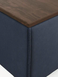 Westwing Collection Reposapiés puf con espacio de almacenamiento Lennon^ Reposapiés|Sofás