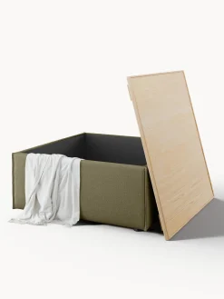 Westwing Collection Reposapiés puf con espacio de almacenamiento Lennon