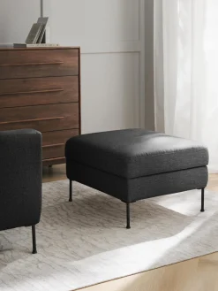 Westwing Collection Reposapiés puf Cucita, con espacio de almacenamiento