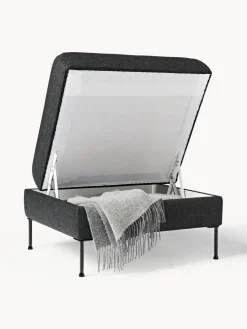 Westwing Collection Reposapiés puf Cucita, con espacio de almacenamiento