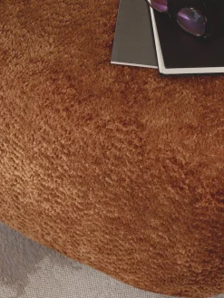 Westwing Collection Reposapiés puf de borreguillo bouclé Wolke