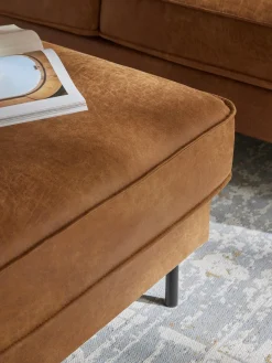 Westwing Collection Reposapiés puf de cuero reciclado Hunter^ Reposapiés|Sofás