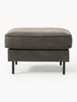 Westwing Collection Reposapiés puf de cuero reciclado Hunter^ Reposapiés|Sofás