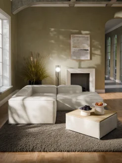 Westwing Collection Reposapiés puf de mezcla de lino con espacio de almacenamiento Lennon^ Reposapiés|Sofás