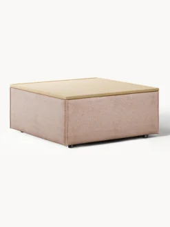 Westwing Collection Reposapiés puf de mezcla de lino con espacio de almacenamiento Lennon