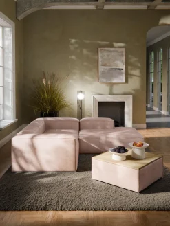 Westwing Collection Reposapiés puf de mezcla de lino con espacio de almacenamiento Lennon