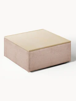 Westwing Collection Reposapiés puf de mezcla de lino con espacio de almacenamiento Lennon