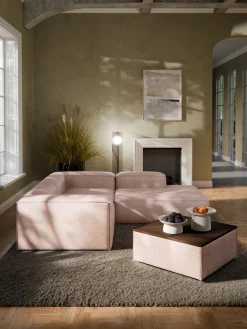 Westwing Collection Reposapiés puf de mezcla de lino con espacio de almacenamiento Lennon^ Reposapiés|Sofás