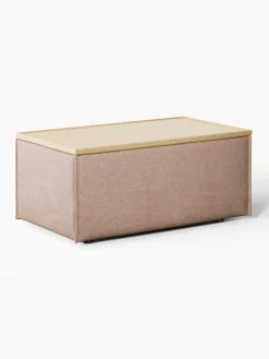 Westwing Collection Reposapiés puf de mezcla de lino con espacio de almacenamiento Lennon^ Reposapiés|Sofás