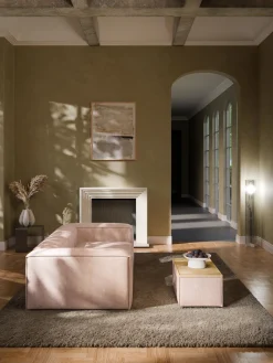 Westwing Collection Reposapiés puf de mezcla de lino con espacio de almacenamiento Lennon^ Reposapiés|Sofás