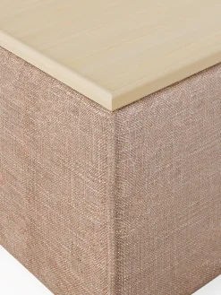 Westwing Collection Reposapiés puf de mezcla de lino con espacio de almacenamiento Lennon^ Reposapiés|Sofás