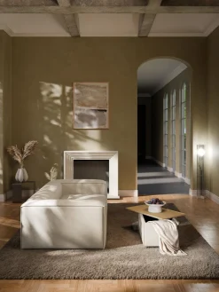 Westwing Collection Reposapiés puf de mezcla de lino con espacio de almacenamiento Lennon