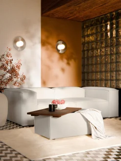 Westwing Collection Reposapiés puf de mezcla de lino con espacio de almacenamiento Lennon