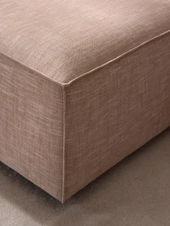 Westwing Collection Reposapiés puf de mezcla de lino Lennon^ Reposapiés|Sofás