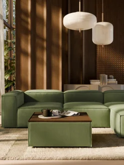 Westwing Collection Reposapiés puf de pana con espacio de almacenamiento Lennon