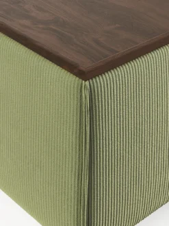 Westwing Collection Reposapiés puf de pana con espacio de almacenamiento Lennon