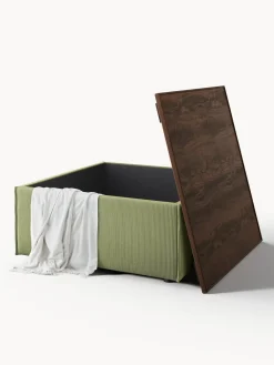 Westwing Collection Reposapiés puf de pana con espacio de almacenamiento Lennon