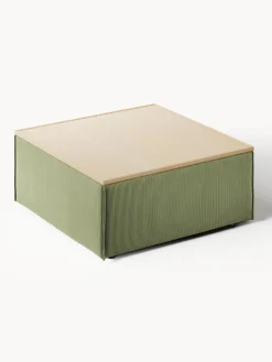 Westwing Collection Reposapiés puf de pana con espacio de almacenamiento Lennon