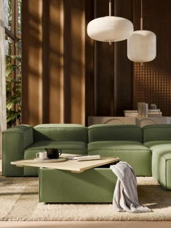 Westwing Collection Reposapiés puf de pana con espacio de almacenamiento Lennon