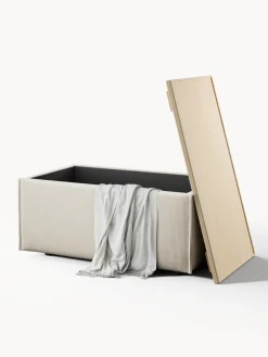 Westwing Collection Reposapiés puf de pana con espacio de almacenamiento Lennon^ Reposapiés|Sofás