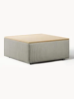 Westwing Collection Reposapiés puf de pana con espacio de almacenamiento Lennon^ Reposapiés|Sofás