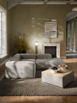 Westwing Collection Reposapiés puf de pana con espacio de almacenamiento Lennon^ Reposapiés|Sofás