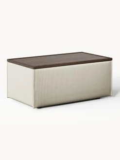 Westwing Collection Reposapiés puf de pana con espacio de almacenamiento Lennon