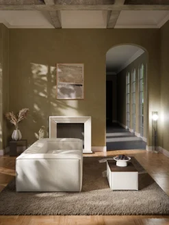 Westwing Collection Reposapiés puf de pana con espacio de almacenamiento Lennon