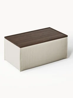 Westwing Collection Reposapiés puf de pana con espacio de almacenamiento Lennon