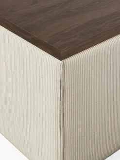 Westwing Collection Reposapiés puf de pana con espacio de almacenamiento Lennon