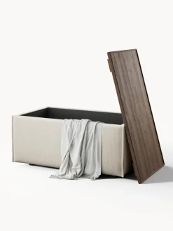 Westwing Collection Reposapiés puf de pana con espacio de almacenamiento Lennon