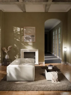 Westwing Collection Reposapiés puf de pana con espacio de almacenamiento Lennon